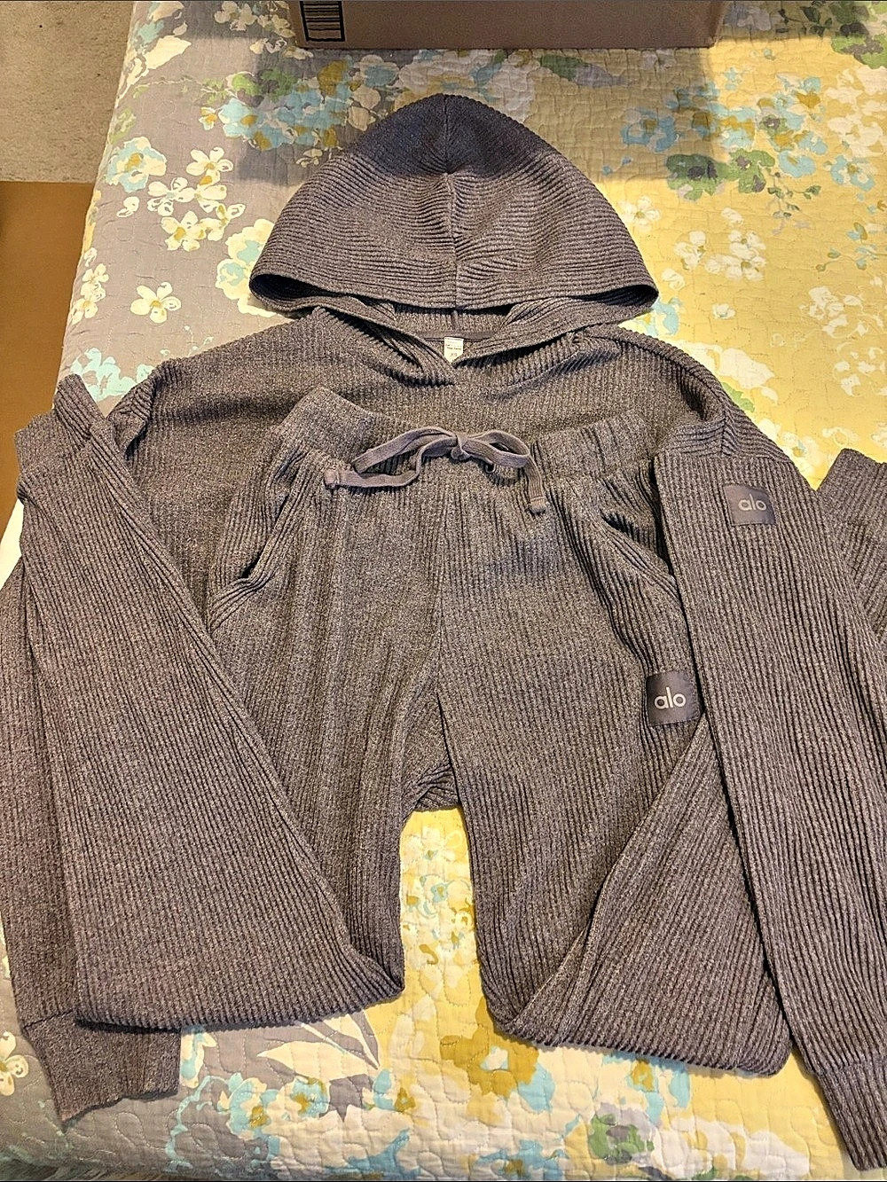 alo Gray Hooded Knit Muse Ser